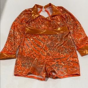 Awish Come True orange animal print bodysuit